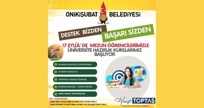 Üniversite yolunda destek Onikişubat Belediyesi’nden, başarı gençlerden