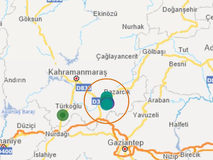 Pazarcık’ta 3.8 şiddetinde deprem