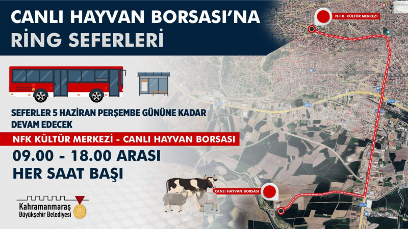 Büyükşehir’den Bayram Öncesi Canlı Hayvan Borsası’na Otobüs Seferi