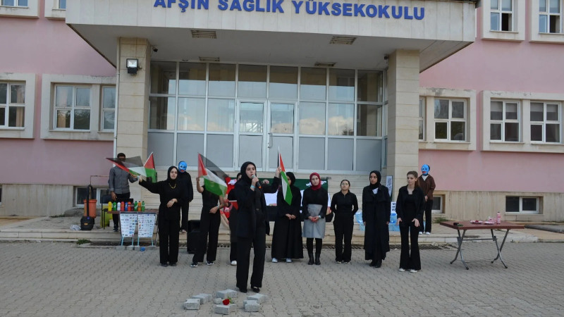 Afşin Sağlık Yüksekokulu Öğrencilerinden Filistin ve Doğu Türkistan’a Destek