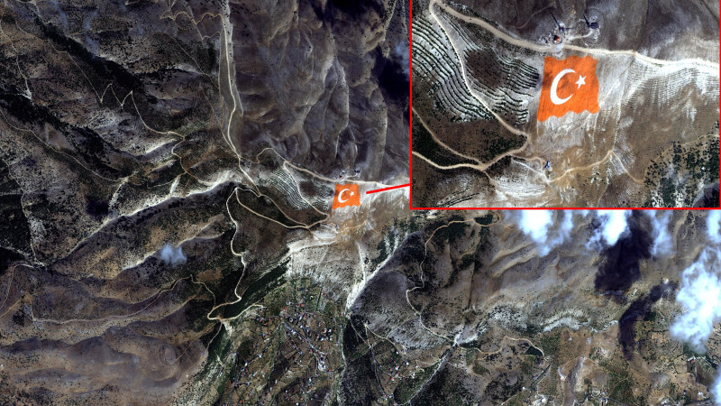 Milli Savunma Bakanlığı, Onikişubat Belediyesi’nin dünyanın en büyük Türk Bayrağı’nı uzaydan görüntü