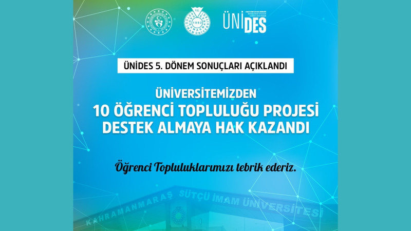 KSÜ’den 10 Öğrenci Topluluğu Projesi ÜNİDES’ten Destek Almaya Hak Kazandı